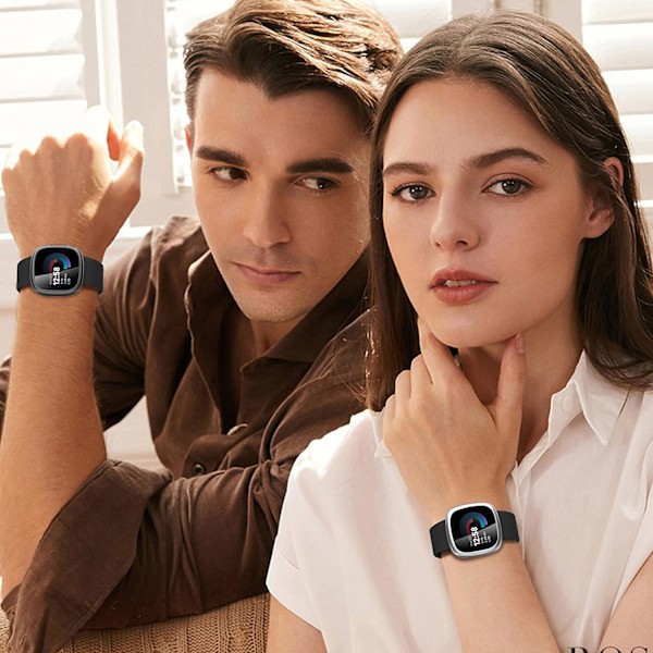 4-pakning etui for Fitbit Versa 4/Sense 2 skjermbeskytter, HD støtsikkert mykt TPU-etui med fullstendig beskyttelse for Fitbit Versa Clear+Clear+Clear+Clear