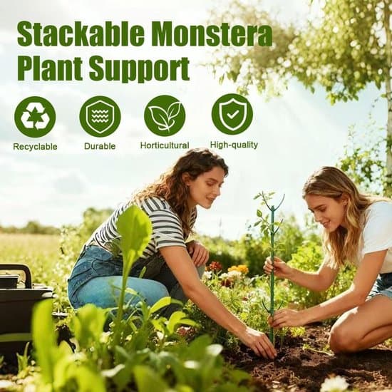 Stapelbart Monstera Växtstöd, Nya 2026 Monstera Växtstödspinnar, Klätterväxtstöd, Växthållare med Remmar för Utomhusbruk (5-pack)