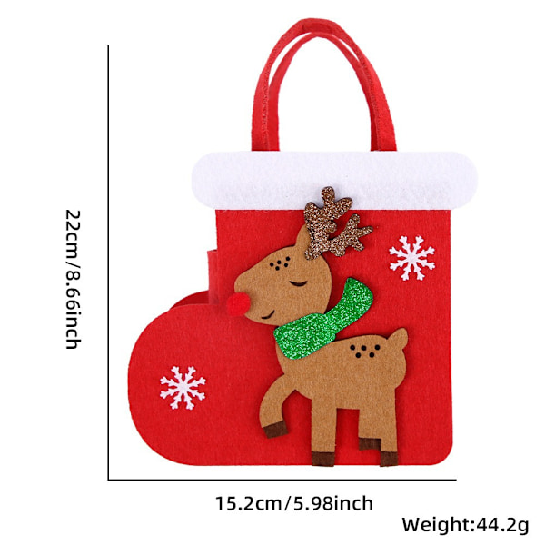 Julegavepose Julegavepose til barn Filtpose Tegneserieelg Juleblanding Tote Bag style 5