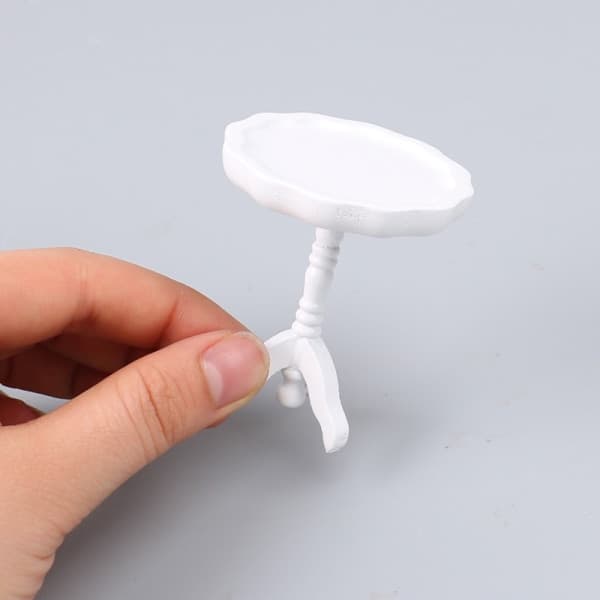 1:12 Dockhus Miniatyr Runt Bord Modell Möbelleksaker Brun