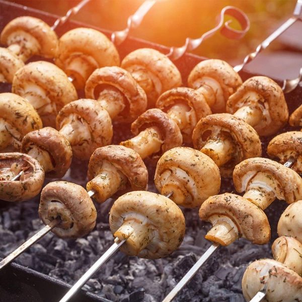 Grillspyd i rustfritt stål, lange spyd, kebabspyd