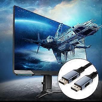 DisplayPort 2.1 Kabel, Højtydende 80Gbps Videokabel, 16K Opløsning til Top Skærme 2m