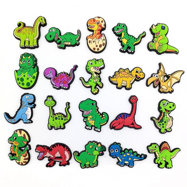 20 stk. dinosaur sko charms, til træsko sandaler croc sko DIY dekorationer tilbehør