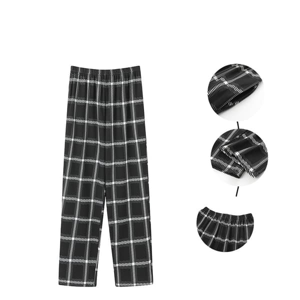 Herrpyjamasbyxor Ultralätta Underdelar Sovkläder svart black 4XL