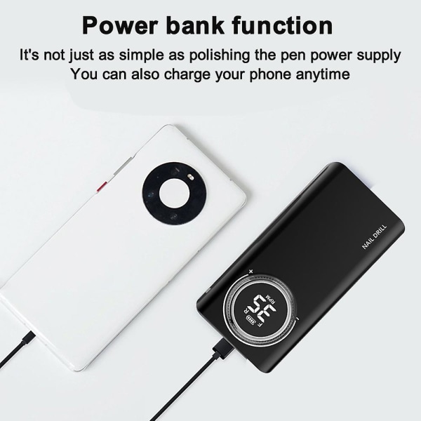 Latautuva Kynsiviila ja Kiillotin 35000rpm Power Bank black
