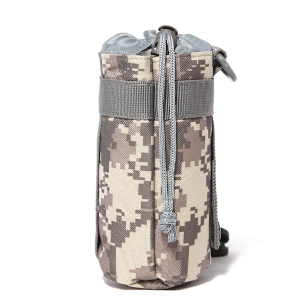 Taktisk Molle Vattenflaskväska Militär Utomhuscamping Vandring Dragsko Vattenflaskhållare Multifunktionell Flaskpåse Black with strap