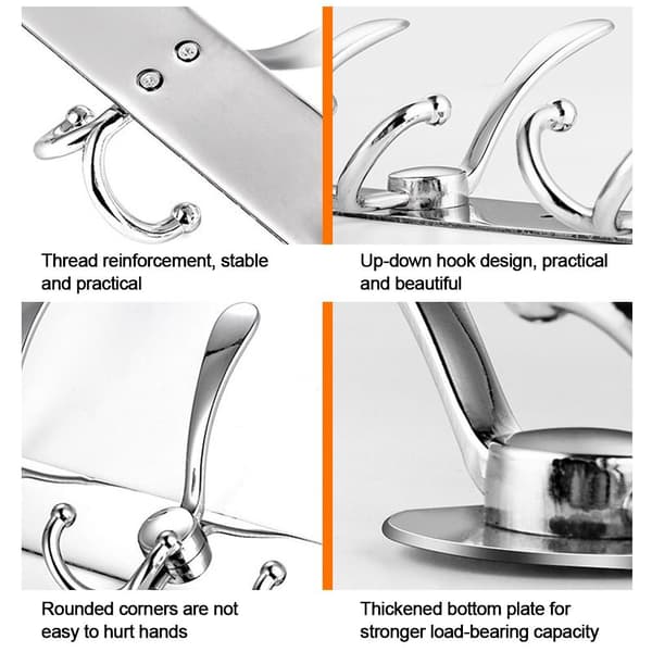 Opbevaringsholder til soveværelse Hængende stativ SØLV 5 TRI KROGE 5 TRI Sølv Silver 5 Tri Hooks-5 Tri Hooks