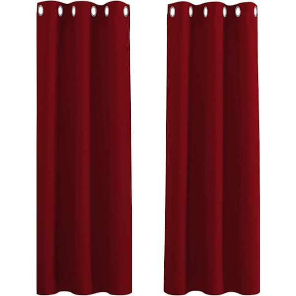 2 blendingsgardiner (rød 132*45cm)