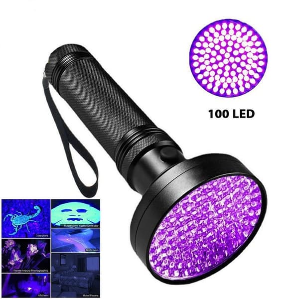 UV-lommelykt med 100 LED-er - stor 100 LEDs