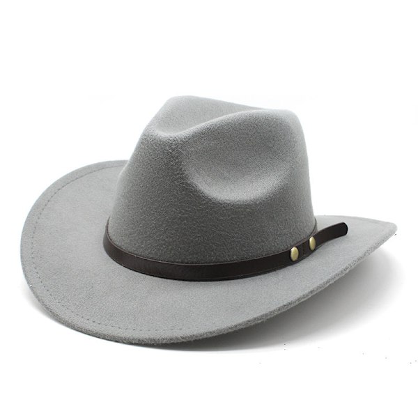 Amerikansk Western Cowboy Hat Filthat Mænd og Kvinder Ridehat Rullet Skygge Imitation Uld Jazz Hat Cowboy Hat YY ArmyGreen