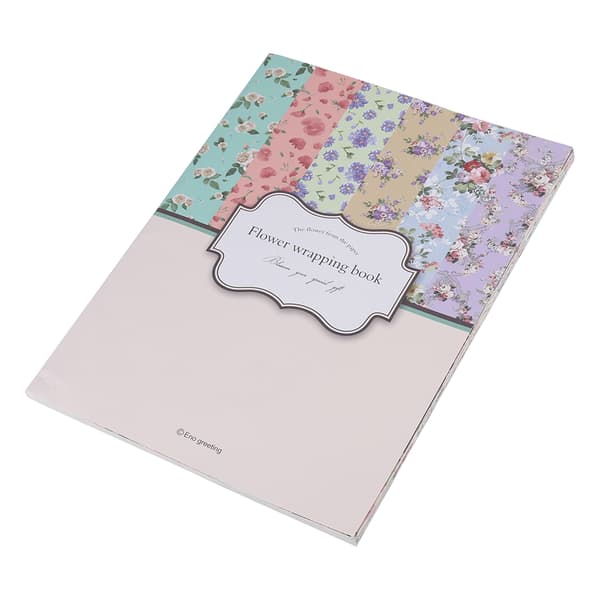 Dekorativt presentpapper med blommönster, presentpappersbok för högtider