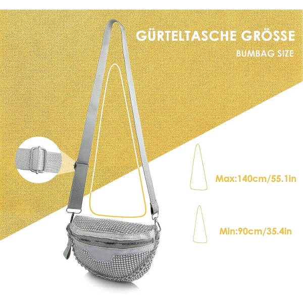 Bauchtasche Damen Mode Grteltasche Diamant Bauchtasche Festival Handytasche Crossbody Tasche Mit Verstellbarer Gurt Fr Party Festival Sport Utomhus Tr