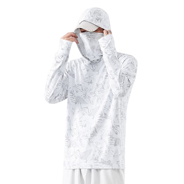 Unisex aurinkosuojavaatteet mukava pitkähihainen aurinkosuoja takki retkeilyyn Valkoinen White 3XL