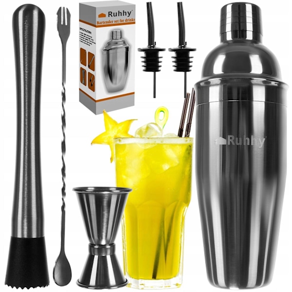 Bartenderisetti - 6 Osainen Silver Silver