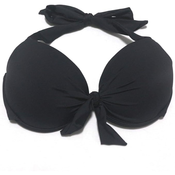 Bikiniset för kvinnor, halsband, push-up bikiniöverdel Black M