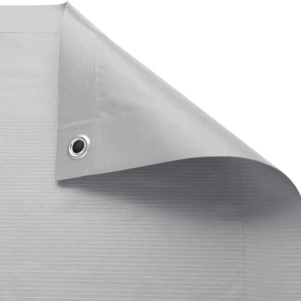 tectake Balkonbeskyttelse med metalforstærkede løkker, version 1 - 75 cm Grey grå