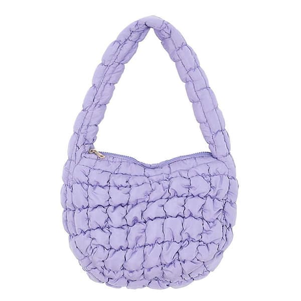 Typ J Stor Kapacitet Polyester Plisserad Design Dam Handväska Stilren Enkel Axelväska