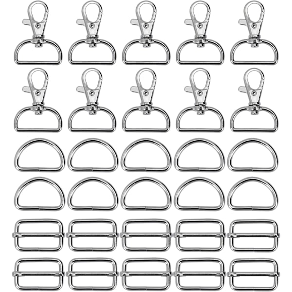 Metallnyckelring Bulk Swivel Snap Hooks D-ringar och sp?nnen f?r DIY-hantverk Ryggs?ck Handv?ska L?derb?lte 10 set Y