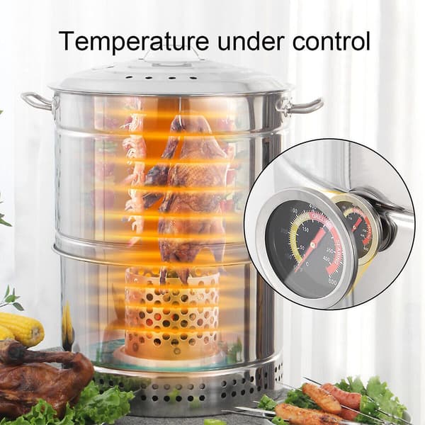 BBQ Temperaturmåler Rustfrit Stål Grill Termometer 50-400 ZD b2