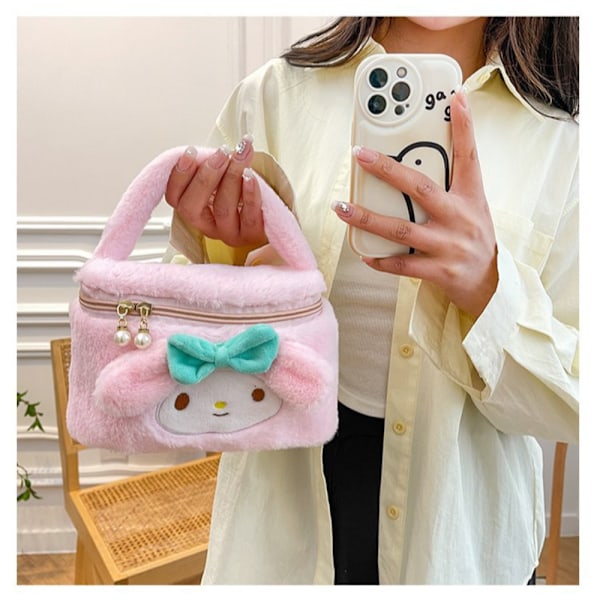 Mansikkakarhu Melody Cinnamoroll Anime Pehmo meikkilaukut 20x10x9cmE