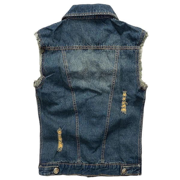 Retro afslappet ærmeløs denimvest til mænd 2XL Light blue