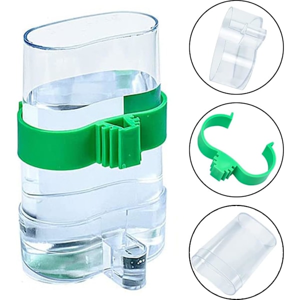 Fågelbur Vattenflaska, 2-pack Fåglar Automatiska Vattenautomater, Transparent Fågelvattendispenser, Automatisk Vattenautomat