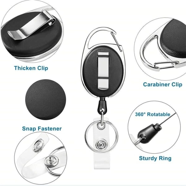 Nøkkelring Utvidbar 3 stk ID-kort JoJo, utvidbar ID-kortholder Nøkkelring Nøkkelbrikke Forlengbar for nøkler, kortholder ID-brikke holder Y z