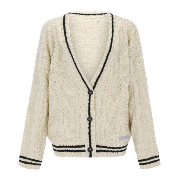 Julegave Stjernebrodert Strikket Folklore Cardigan, Håndlaget Folkz XL