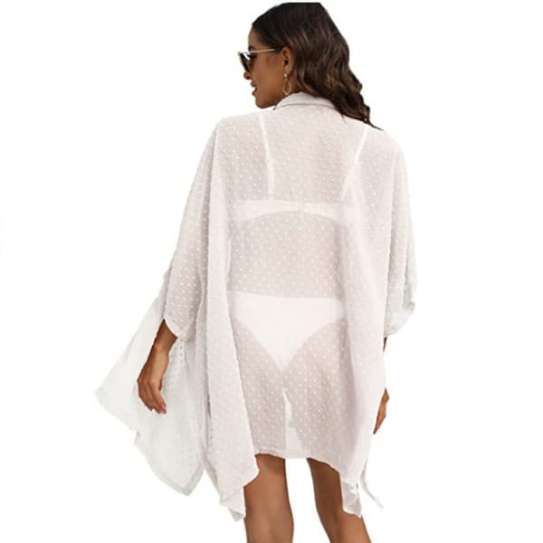 Kvinder Badedragt Cover Up Knap Chiffon Badedragt Strand Cover Up White M