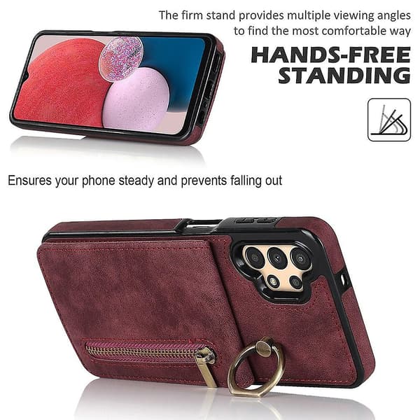 För Samsung Galaxy A13 5G/A13 4G RFID-blockerande Ställfodral Retro PU+TPU Plånboksfodral