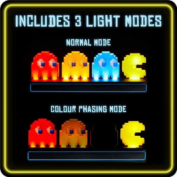 Pac-Man spökkaraktär LED-nattlampa USB-bordslampa för gamers barnrum spelrum 30 cm