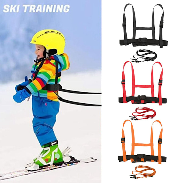 JFJC Skisele for barn med justerbart bånd Snowboard Skate Treningssele for utendørs vintersport Rød