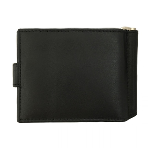 Plånbok med sedelklämma, äkta läder svart one size black