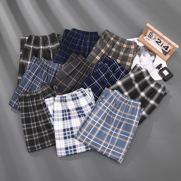 Miesten pyjamahousut, ultrakevyet alaosat, yöasut, musta black 5XL