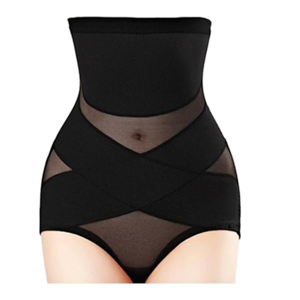 Korskompression Byxor för Formning av Mage Kvinnor Slimmande Kroppsformare Tummy Control Svart Black XL