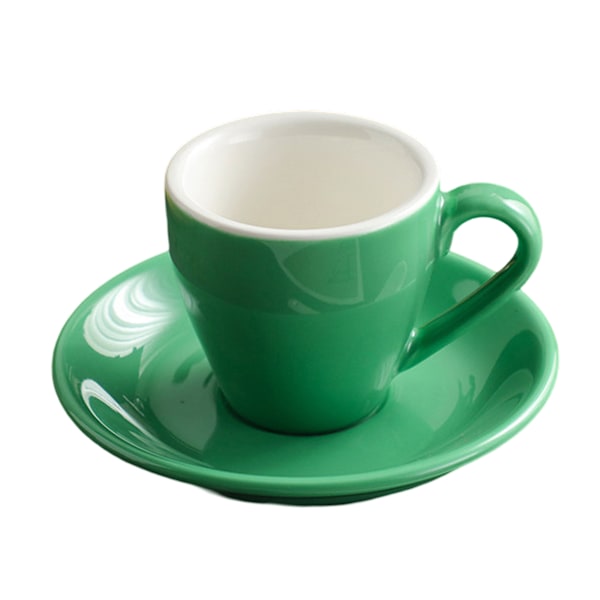 Porcelæns espressokop med underkop, Espresso kop, 80ml/2.7Oz Cyan