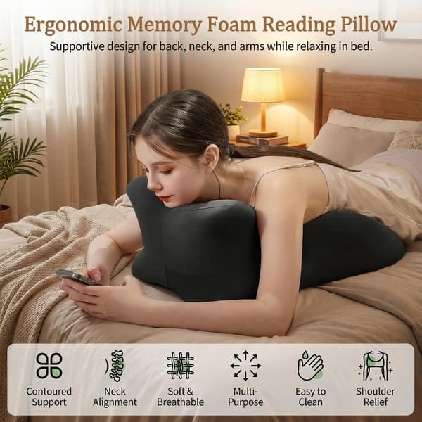 27° Ergonomisk Parpude - Premium Memory Foam Multi-Støttepude | Letvægts & Maskinvaskbart Design grey