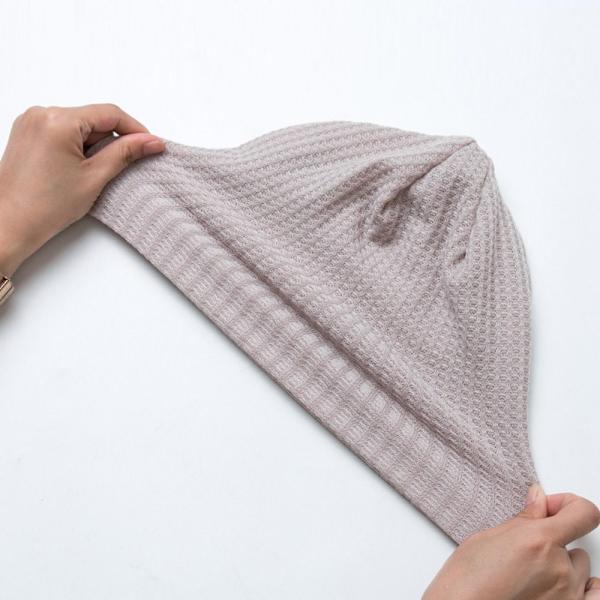 Dam höst vinter stickad mössa avslappnade varma hattar black