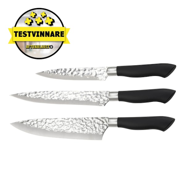 Knivsæt i Stål 3-pak Akira Dorre Black Svart