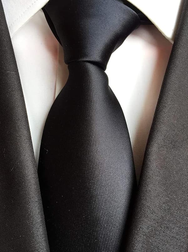 Slips för män, enfärgad halsduk för män, bröllop, affärer, formella slipsar Black