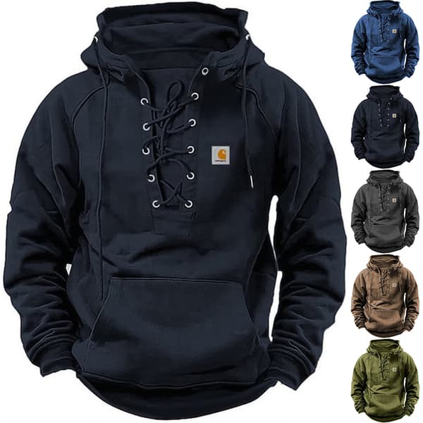 Herremote Casual Stropp Topp Lomme Ensfarget Hette Langermet Topp Grå Grey 4XL