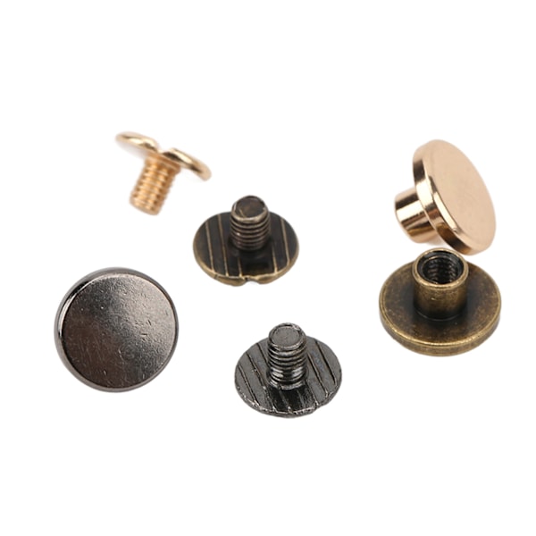 40 stk DIY-bindingsskrue 4 farver fladt hoved 9x5mm glattere overflader metal Chicago-skruer til bælter håndtasker sko tøj