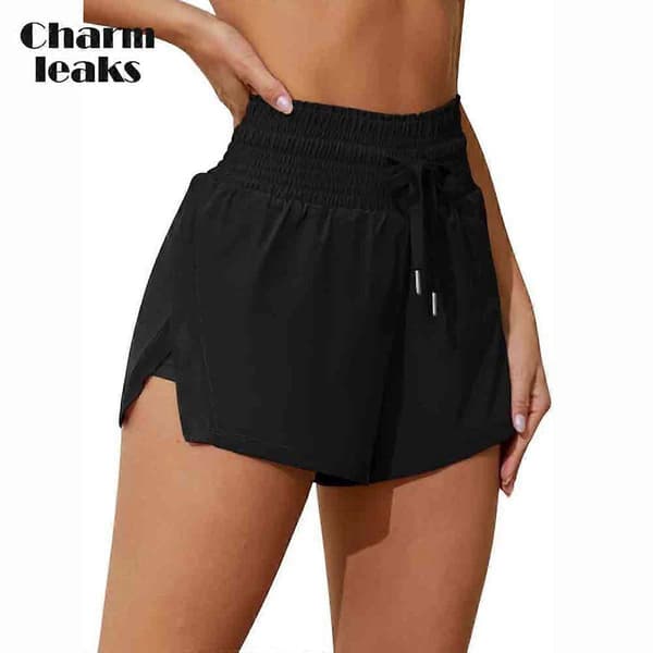 Charmleaks Dame 3 tommer højtaljede hurtigtørrende strandshorts med lommer Black M