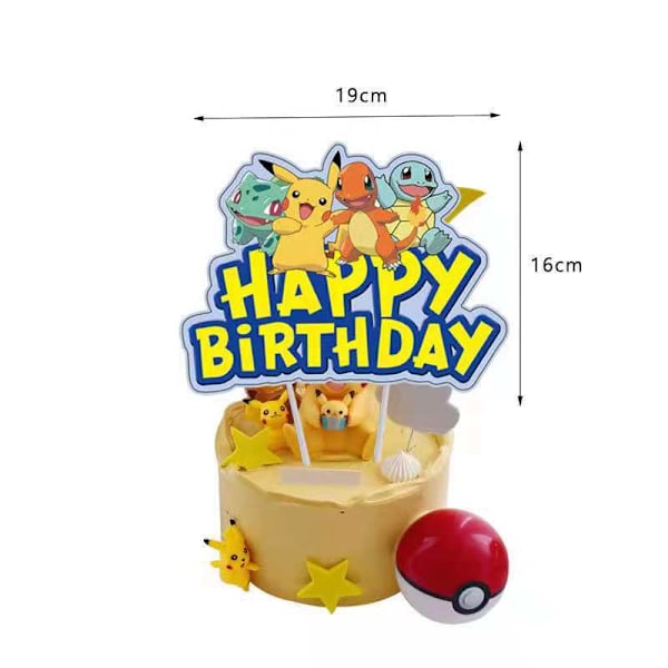 AX Pikachu Tema Födelsedagsfest Dekoration Drag Flagga Rad Banner