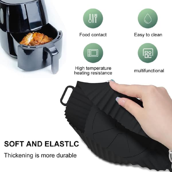 stk. silikoneforme til airfryer, airfryer-tilbehør, genanvendelige i stedet for bagepapir (kapacitet op til 8 liter) Light Blue