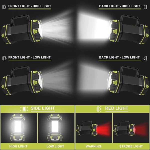 LED håndlampe, oppladbar lommelykt, campinglampe