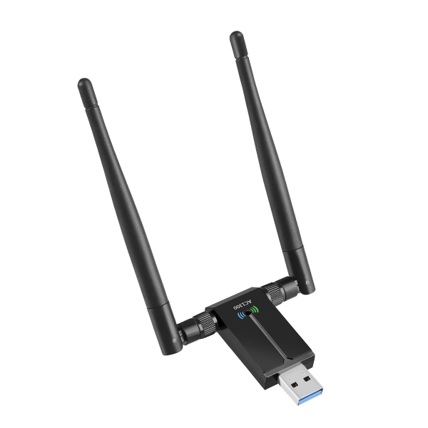 Trådlös USB Wifi Adapter För PC - 802.11ac 1200mbps Dubbla 5dbi Antenner 5g/2.4g Wifi USB För PC Stationär Laptop Mac Windows 10/8/8.1/7/vista/xp/mac10.6