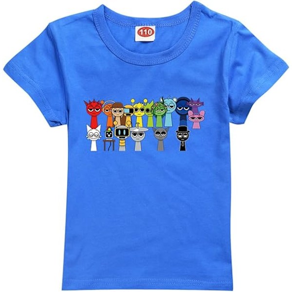 T-paita pojille lapsille fanipaita lahja hahmo painetut pikkulasten t-paidat Merch opiskelijatoppeja sininen Blue 100cm