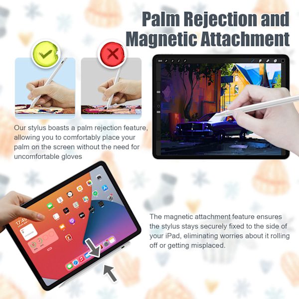 Stylus penn for iPad 2018-2023 iPad Vit Hvid