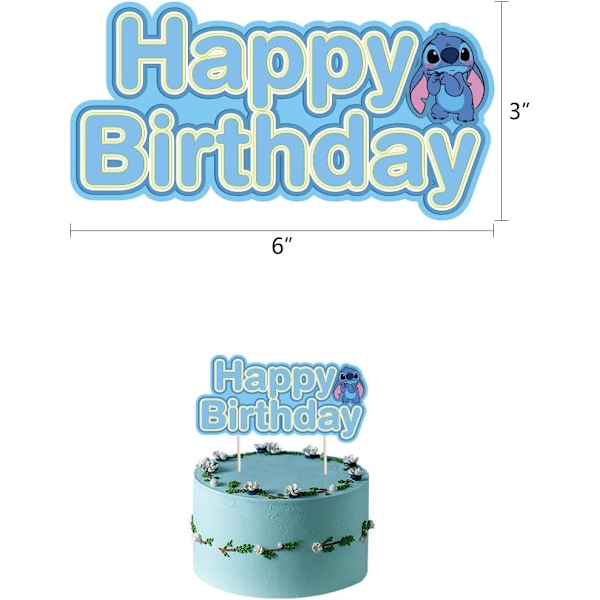 Lilo og Stitch Bursdagsfestdekorasjon, Stitch Bursdagsbanner Kake Toppers Ballonger, Stitch Tema Bursdagsfestdekorasjoner ..